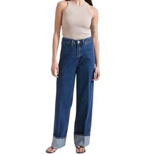 Dala Starch Jean Flat Blue Loose Straight Leg Womens 29